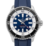 Breitling Superocean Automatic 44 Blue Dial Blue Rubber Strap Watch for Men - A17376211C1S1 Authentic Buy Shop Now