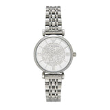 Emporio Armani Gianni T Bar White Crystal Pave Dial Silver Stainless Steel Strap Watch For Women - AR1925 Authentic Buy Shop Now