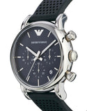 Emporio Armani Luigi Chronograph Quartz Grey Dial Grey Leather Strap Watch For Men - AR1735 Authentic Buy Shop Now