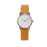 Calvin Klein City Silver Dial Orange Leather Strap Watch for Women - K2G231G6 Authentic Buy Shop Now