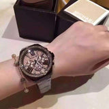 Michael Kors Wren Chronograph Gold Diamonds Dial Black Steel Strap Watch for Women - MK5879 Authentic Buy Shop Now