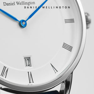Daniel Wellington Dapper Bristol White Dial Brown Leather Strap Watch For Women - DW00100098 Authentic Buy Shop Now
