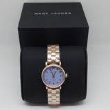 Marc Jacobs Mini Baker Blue Dial Rose Gold Steel Strap Watch for Women - MBM3285 Authentic Buy Shop Now