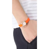 Marc Jacobs Henry Dinky White Dial Orange Leather Strap Watch for Women - MBM1236 Authentic Buy Shop Now