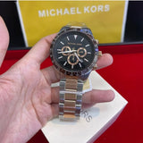 Michael Kors Layton Chronograph Black Dial Two Tone Steel Strap Watch For Men - MK8913 Authentic Buy Shop Now
