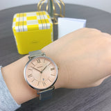 Fossil Jacqueline Three Hand Pink Dial Silver Mesh Strap Watch for Women - ES5089 Authentic Buy Shop Now