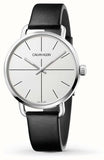 Calvin Klein Even Silver Dial Black Leather Strap Watch for Men - K7B211CY Authentic Buy Shop Now