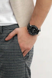Emporio Armani Mario Chronograph Black Dial Black Leather Strap Watch For Men - AR11243 Authentic Buy Shop Now