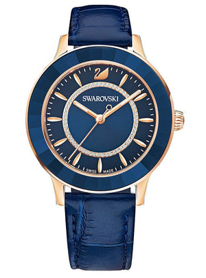 Swarovski Octea Lux Blue Dial Blue Leather Strap Watch for Women - 5414413 Authentic Buy Shop Now