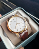 Fossil The Minimalist White Dial Brown Leather Strap Watch for Men - FS5397 Authentic Buy Shop Now