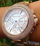 Michael Kors Camille Chronograph White Dial Rose Gold Steel Strap Watch for Women - MK5636 Authentic Buy Shop Now