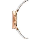Swarovski Crystalline Glam Silver Dial White Leather Strap Watch for Women - 5452459 Authentic Buy Shop Now