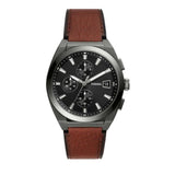 Fossil Everett Chronograph Grey Dial Brown Leather Strap Watch for Men - FS5799 Authentic Buy Shop Now