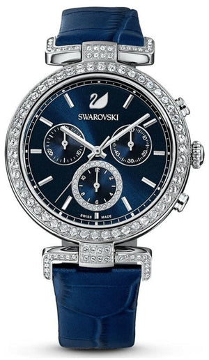 Swarovski Era Journey Blue Dial Blue Leather Strap Watch for Women - 5479239 Authentic Buy Shop Now