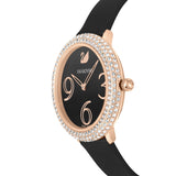 Swarovski Crystal Frost Black Dial Black Leather Strap Watch for Women - 5484058 Authentic Buy Shop Now