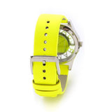 Marc Jacobs Henry Skeleton Neon Yellow Dial Yellow Leather Strap Watch for Women - MBM1242 Authentic Buy Shop Now