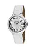 Cartier Ballon Bleu de Cartier Silver Dial White Leather Strap Watch for Women - W6920087 Authentic Buy Shop Now