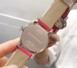 Burberry The City White Dial Haymarket Pink Leather Strap Watch for Women - BU9149 Authentic Buy Shop Now