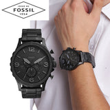 Fossil Forrester Chronograph Black Dial Black Steel Strap Watch for Men - FS5697 Authentic Buy Shop Now