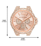 Michael Kors Camille Multifunctional Crystals Rose Gold Dial Rose Gold Steel Strap Watch for Women - MK6961 Authentic Buy Shop Now