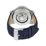 Fossil Grant Automatic Skeleton Silver Dial Blue Leather Strap Watch for Men - ME3111 Authentic Buy Shop Now