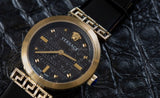 Versace Greca Meander Black Dial Black Leather Strap Watch for Women - VELW00420 Authentic Buy Shop Now