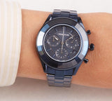 Swarovski Octea Lux Sport Chronograph Blue Dial Blue Steel Strap Watch for Women - 5610475 Authentic Buy Shop Now