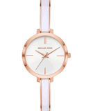 Michael Kors Jaryn Analog White Dial Two Tone Steel Strap Watch For Women - MK4342 Authentic Buy Shop Now