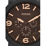 Fossil Nate Chrongraph Ion Plated Black Dial Black Steel Strap Watch for Men - JR1356 Authentic Buy Shop Now