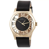 Marc Jacobs Henry Skeleton Black Dial Black Leather Strap Watch for Women - MBM1246 Authentic Buy Shop Now