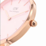Daniel Wellington Petite Melrose Pink Dial Rose Gold Mesh Strap Watch For Women - DW00100368 Authentic Buy Shop Now