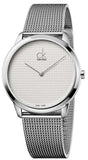 Calvin Klein Minimal White Dial Silver Mesh Bracelet Watch for Women - K3M2212Y Authentic Buy Shop Now