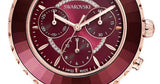 Swarovski Octea Lux Chrono Red Dial Red Leather Strap Watch for Women - 5547642 Authentic Buy Shop Now