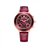 Swarovski Octea Lux Chrono Red Dial Red Leather Strap Watch for Women - 5547642 Authentic Buy Shop Now