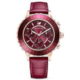 Swarovski Octea Lux Chrono Red Dial Red Leather Strap Watch for Women - 5547642 Authentic Buy Shop Now