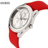 Guess G-Twist Silver Dial Red Rubber Strap Watch for Women - W0911L9 Authentic Buy Shop Now