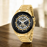 Maserati Traguardo Skeleton Black Dial Gold Steel Strap Watch For Men - R8873612058 Authentic Buy Shop Now