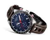 Tissot PRS 516 Chronograph Blue Dial Brown Leather Strap Watch For Men - T100.417.16.041.00 Authentic Buy Shop Now