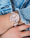 Swarovski Passage Chrono Pink Dial Pink Leather Strap Watch for Women - 5580352 Authentic Buy Shop Now