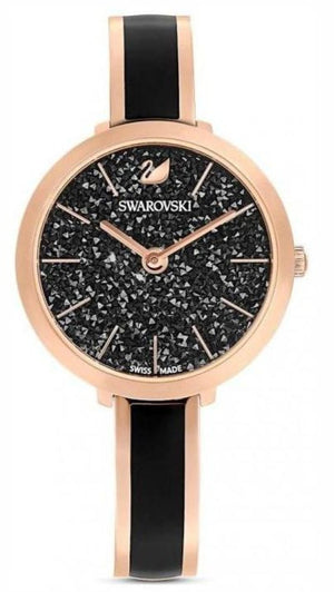 Swarovski Crystalline Delight Black Dial Two Tone Steel Strap Watch for Women - 5580530 Authentic Buy Shop Now