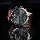 Tommy Hilfiger Kane Grey Dial Brown Leather Strap Watch for Men - 1710398 Authentic Buy Shop Now
