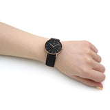 Daniel Wellington Classic Sheffield Black Dial Black Leather Strap Watch For Women - DW00100139 Authentic Buy Shop Now