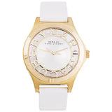 Marc Jacobs Henry Skeleton White Dial White Leather Strap Watch for Women - MBM1339 Authentic Buy Shop Now