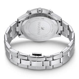 Swarovski Octea Lux Sport Chronograph Black Dial Silver Steel Strap Watch for Women - 5610520 Authentic Buy Shop Now
