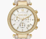 Michael Kors Tibby Multifunction Silver Dial White Leather Strap Watch For Women - MK6967 Authentic Buy Shop Now