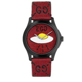 Gucci G Timeless Ghost Red Dial Red Leather Strap Watch For Men - YA1264023 Authentic Buy Shop Now