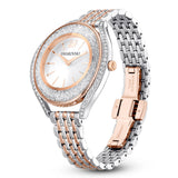Swarovski Crystalline Aura White Dial Two Tone Mesh Strap Watch for Women - 5644075 Authentic Buy Shop Now