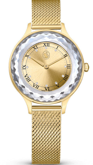 Swarovski Octea Nova Analog Gold Dial Gold Mesh Strap Watch for Women - 5649993 Authentic Buy Shop Now