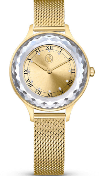 Swarovski Octea Nova Analog Gold Dial Gold Mesh Strap Watch for Women - 5649993 Authentic Buy Shop Now