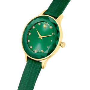 Swarovski Octea Nova Crystals Green Dial Green Leather Strap Watch for Women - 5650005 Authentic Buy Shop Now